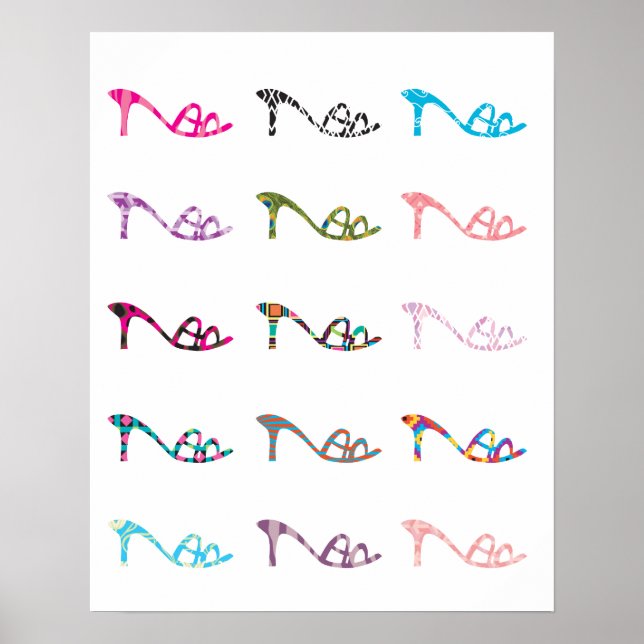 Poster Chaussures motifs (Devant)