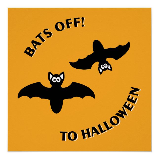 Poster Chauve-souris D'Halloween Orange (Devant)