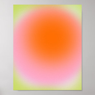Poster Chaux Gradient Coloré Vert rose orange