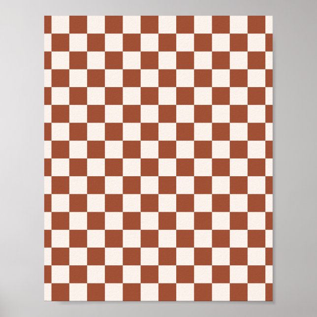 Poster Check Rust Checkered Terracotta (Devant)