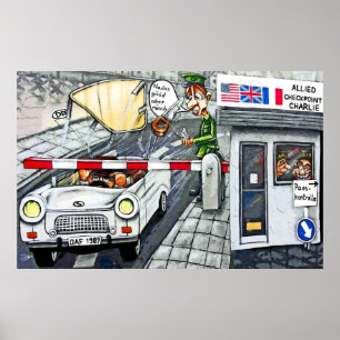 Poster Checkpoint Charlie, Berlin, bande dessinée