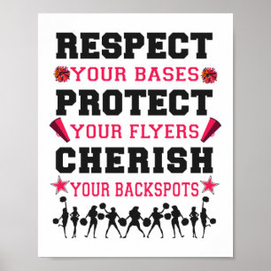 Poster Cheerled Cheer Respectez vos bases Protégez votre
