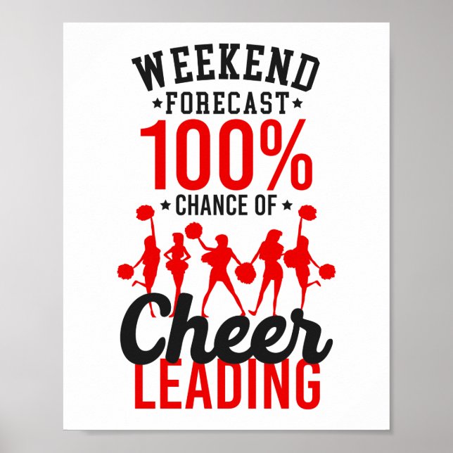 Poster Cheerled Cheer Weekend Prévision 100% Chance De (Devant)