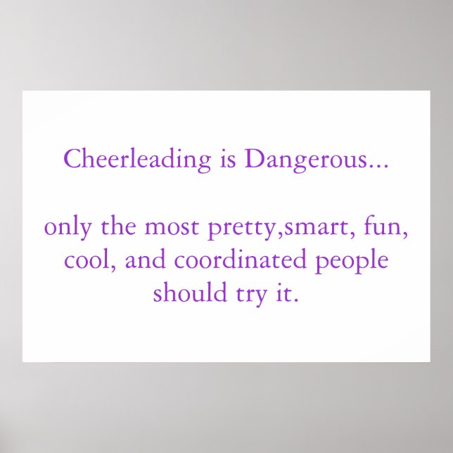 Poster Cheerled est dangereux (Devant)