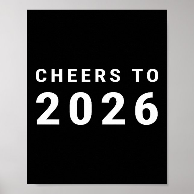 Poster Cheers To 2026 Minimalist New Year  (Devant)