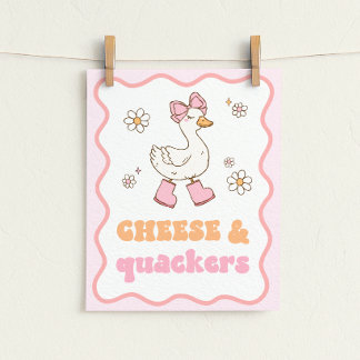 Poster Cheese & Quackers Silly Goose Table Sign