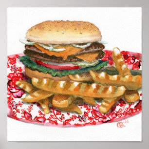 Poster Cheeseburger sur Chintz