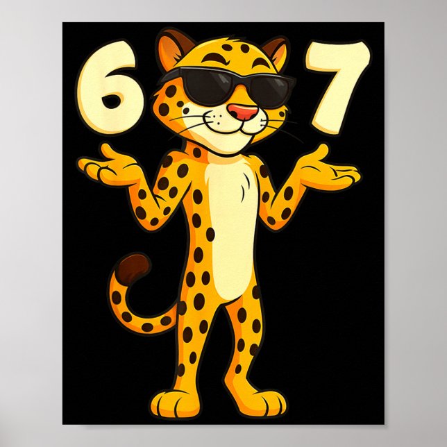 Poster Cheetah 67 Meme Funny Kids Teens Gen Alpha Slang 6 (Devant)