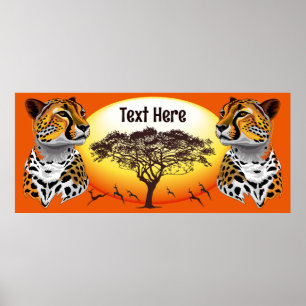 Poster Cheetah African Feline Wild Animal
