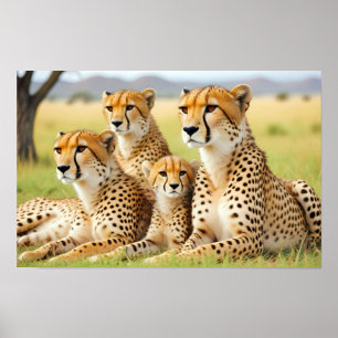 Poster Cheetah Animal Nature Faune Affection Soin