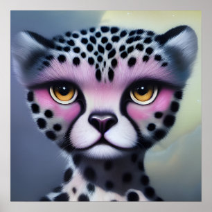 Poster Cheetah Pop Rose Surreal