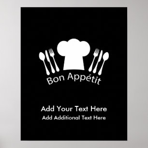 Poster Chef Casquette Cuisine gastronomique