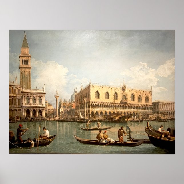 Poster Chef-d'oeuvre de Canaletto - Vue sur San Marco Ven (Devant)
