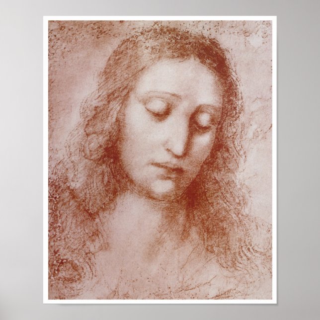Poster Chef d'une femme, Leonardo da Vinci, 1510 (Devant)