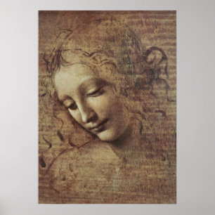 Poster Chef d'une jeune femme avec les cheveux cousus ou,