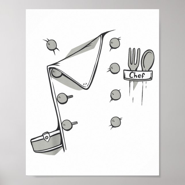 Poster Chef Jacket Chef Costume Cook Cooking Funny Chef G (Devant)