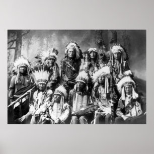 Poster Chef Red Cloud Avec D'Autres Chefs : 1899
