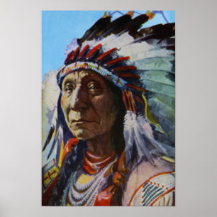 Poster Chef Red Cloud Oglala Lakota Sioux Tribu