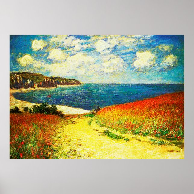 Poster Chemin à travers le maïs à Pourville, 1882 (Devant)