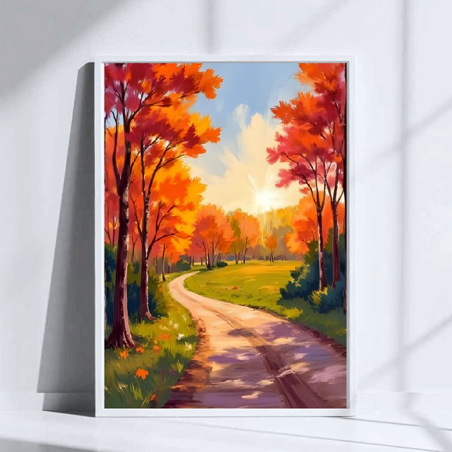 Poster Chemin d'Automne | Paysage de Nature à Feuillage R (Créateur téléchargé)