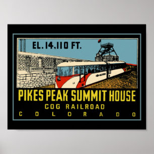 Poster Chemin de fer à crémaillère de Pikes Peak CO