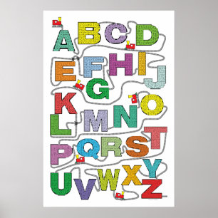 Poster Chemin de fer Alphabet Maze Puzzles