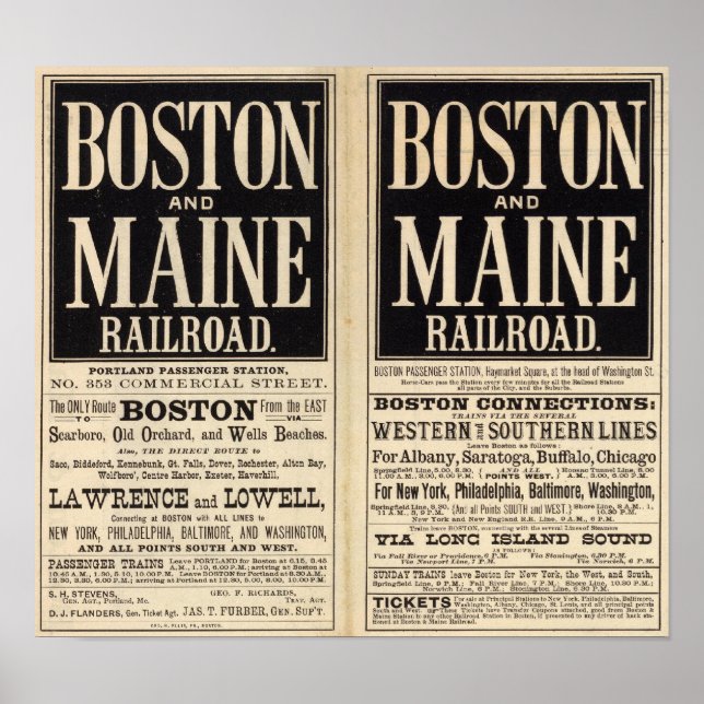 Poster Chemin de fer Boston et Maine (Devant)