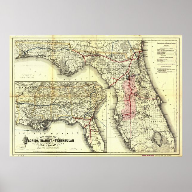 Poster Chemin de fer central et péninsulaire de Floride (Devant)