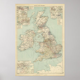 Poster Chemin de fer des îles britanniques
