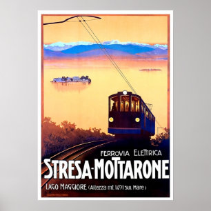 Poster Chemin de fer électrique de Stresa-Mottarone,