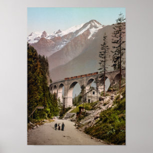 Poster Chemin de fer Fayet-Chamonix - 1900 Photochrom