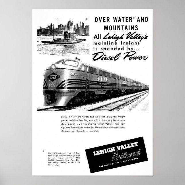 Poster Chemin de fer Lehigh Valley - Nouvelle énergie die (Devant)