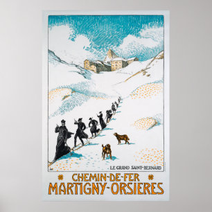 Poster Chemin de Fer Martigny-Orsières, Schweiz, Chemin d