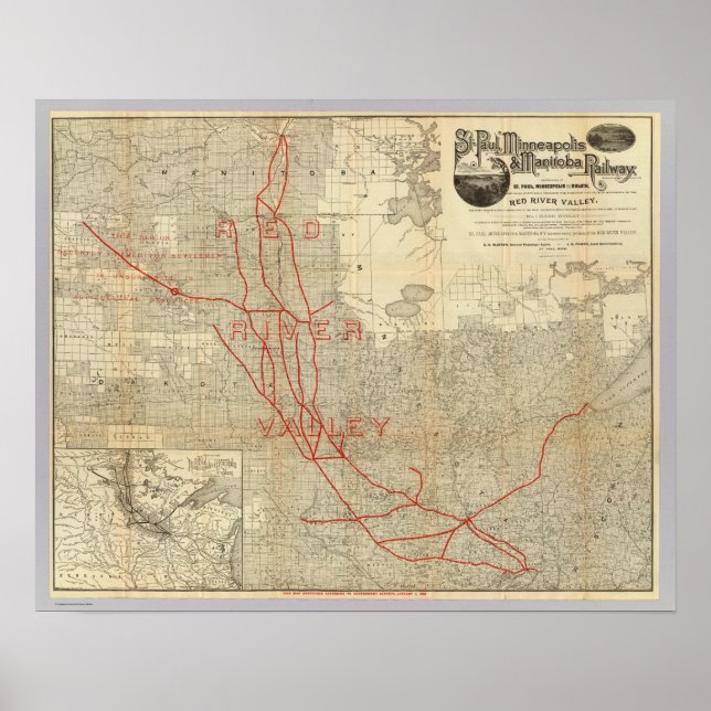 Poster Chemin de fer Saint-Paul, Minneapolis et Manitoba (Devant)