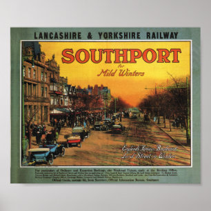 Poster Chemin de fer Southport de Lancashire et de