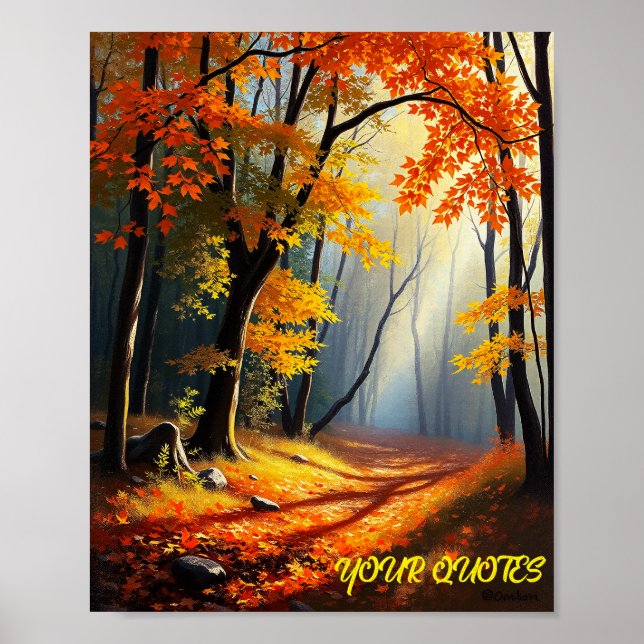 Poster Chemin de la forêt d'automne (Devant)