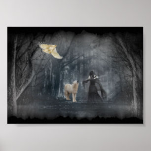 Poster Chemin de la forêt foncée