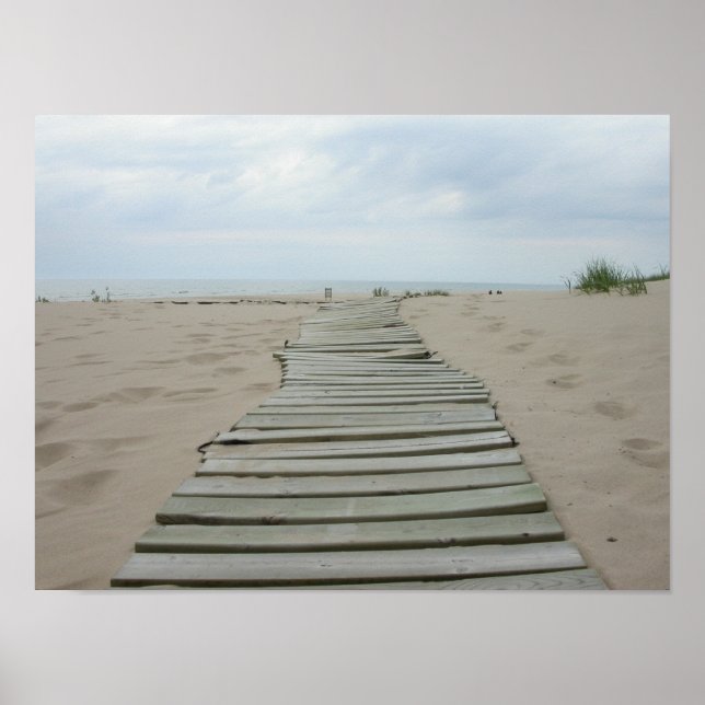 Poster Chemin de la planche en bois (Devant)