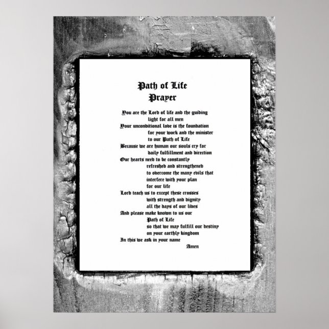 Poster Chemin de la vie Prière (Devant)