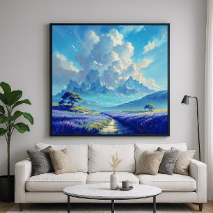 Poster Chemin de lavande - Art paysager