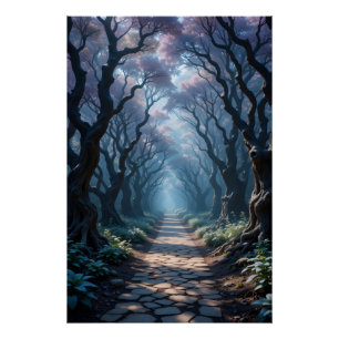 Poster Chemin forestier enchâssé