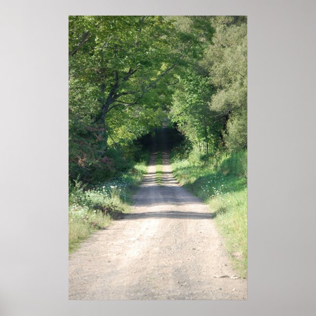 Poster Chemin forestier ou chemin de terre côté campagne (Devant)