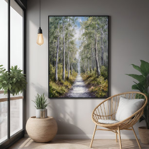 Poster Chemin forestier Serene - Paysage naturel paisible