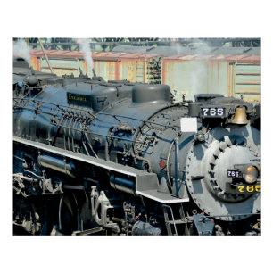 Poster Chemin Nickel Plate 765 Train de locomotive à vape