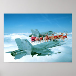 Poster Cheminement du père noël par l'Armée de l'Air