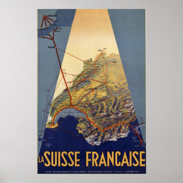 Poster Chemins de fer de Suisse (Devant)