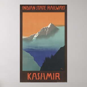 Poster Chemins de fer indiens d'état du Cachemire