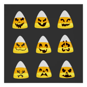 Poster Chemise à linge de Corn Halloween Candy Corn Fac