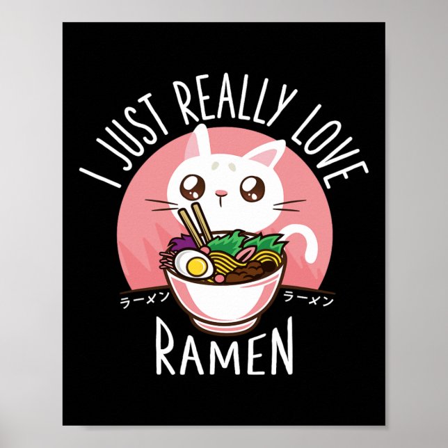 Poster Chemise Anime Chat Ramen - Vêtements Kawaii Vêteme (Devant)