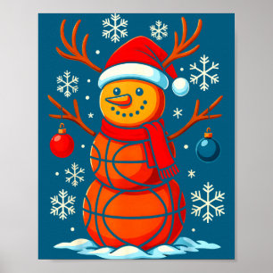 Poster Chemise Basketball Bonhommes de neige Joueur Sport